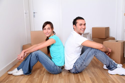 Office furniture and equipment prepared for a local commercial move