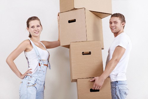 Checklist and packed boxes for a business move in Debeauvoirtown